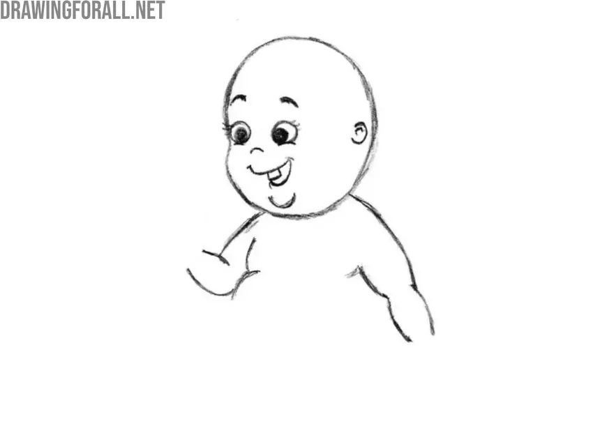 Draw the cartoon hands of the baby