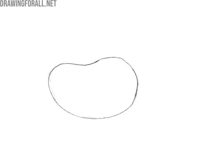 Sketch the cartoon bird’s body shape