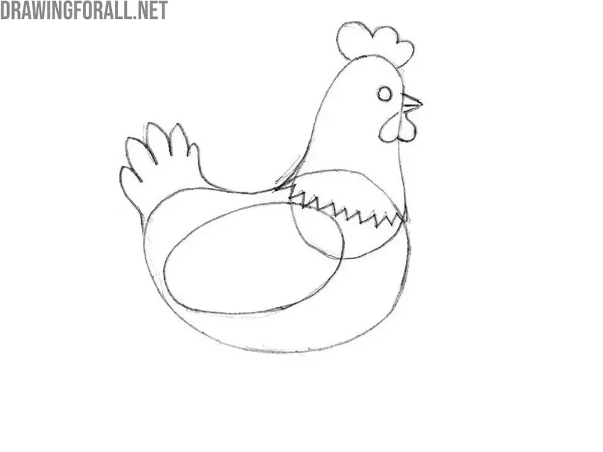 Sketch the wing and tail