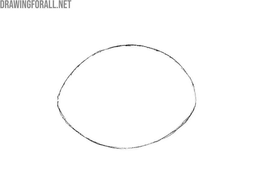 Outline the simple cartoon fish body