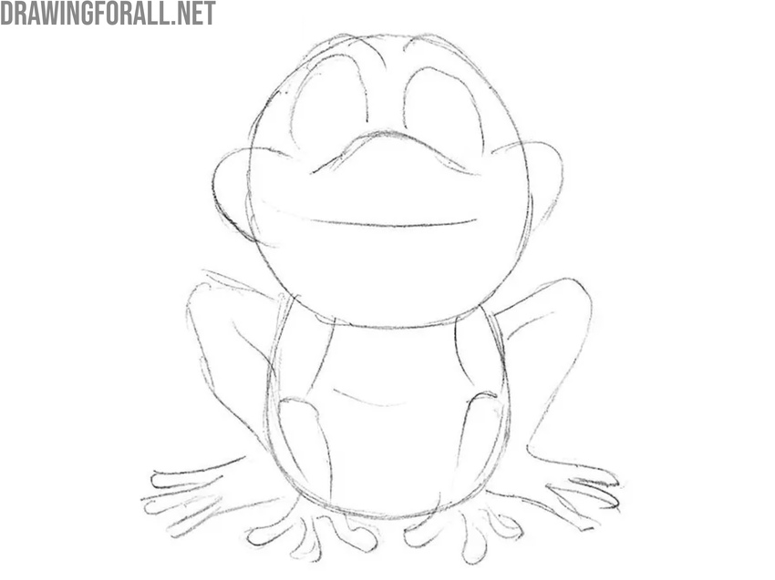 Sketch the knees and the feet