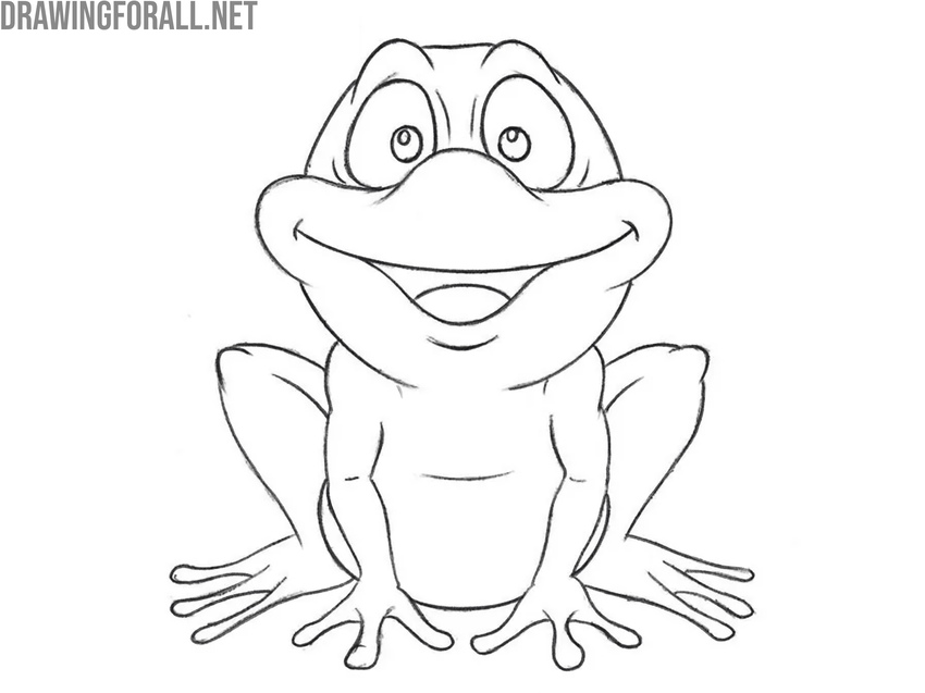 Trace the hind legs and feet