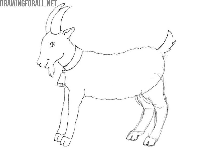 Outline the front legs and hooves