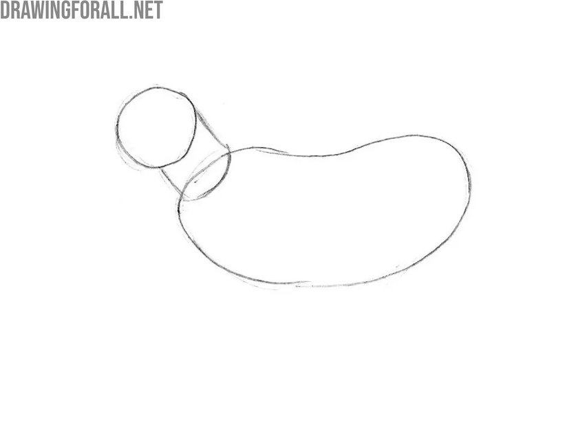 Draw the cartoon goat head