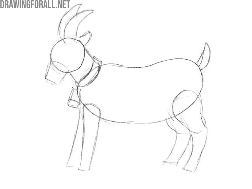 Draw the cartoon goat legs