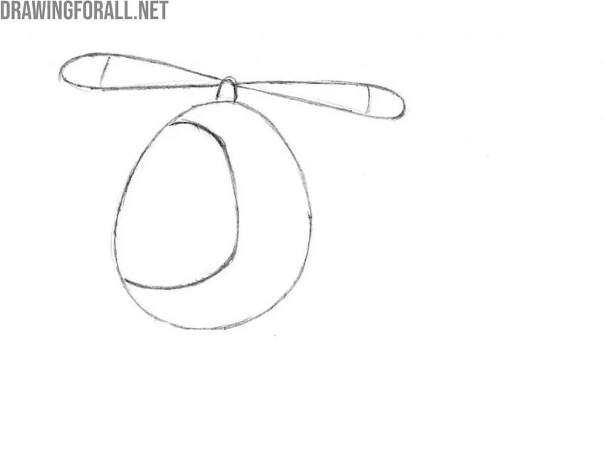 Draw the rotor blades of the helicopter