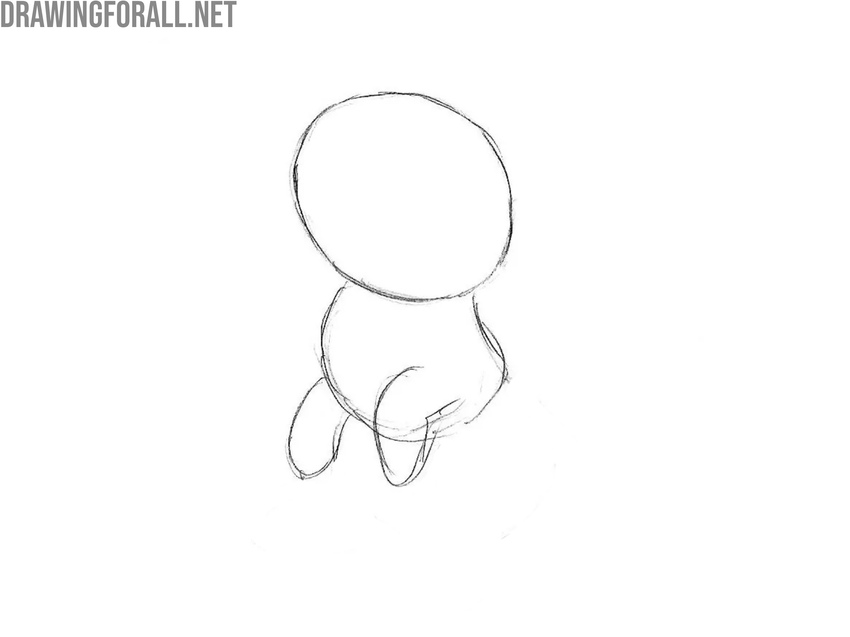 Draw the cartoon rabbit torso and arms