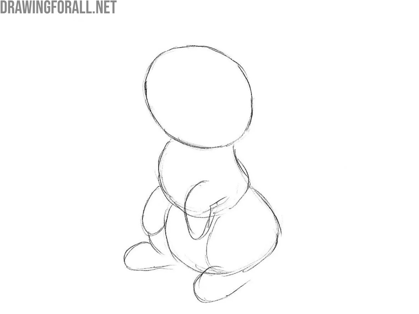 Sketch the lower body and legs