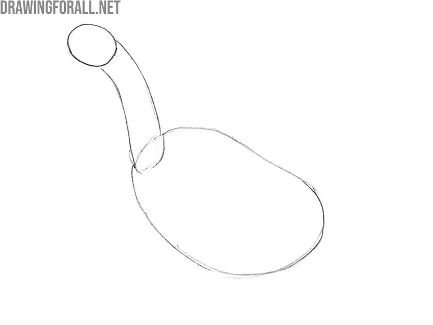 Draw the head and neck of the goose