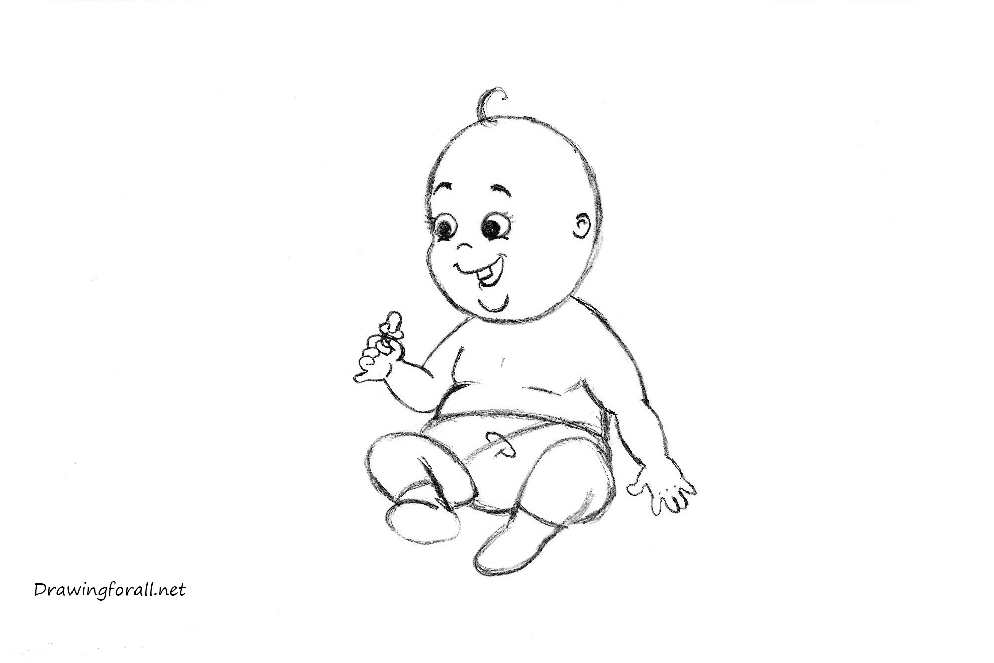 how to draw a baby for beginners | Drawingforall.net