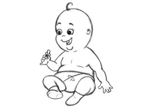 how to draw a cartoon baby featured image