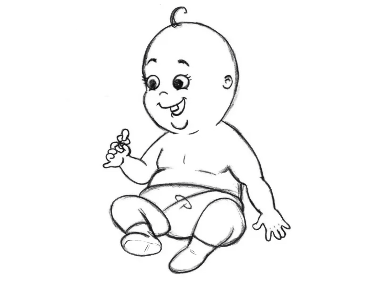how to draw a cartoon baby featured image