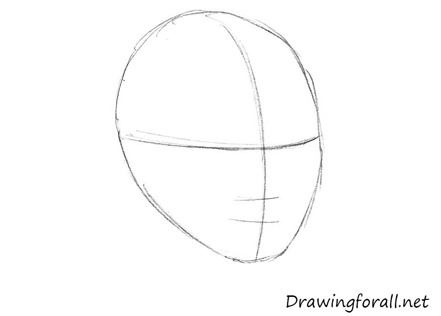 Sketch the facial construction lines
