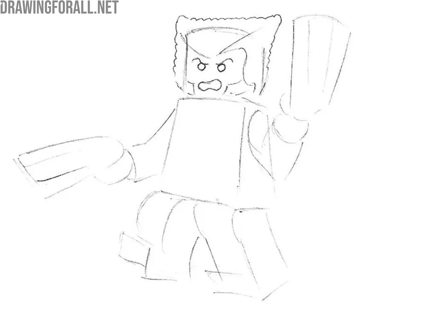 Sketch the hair shape and sideburns