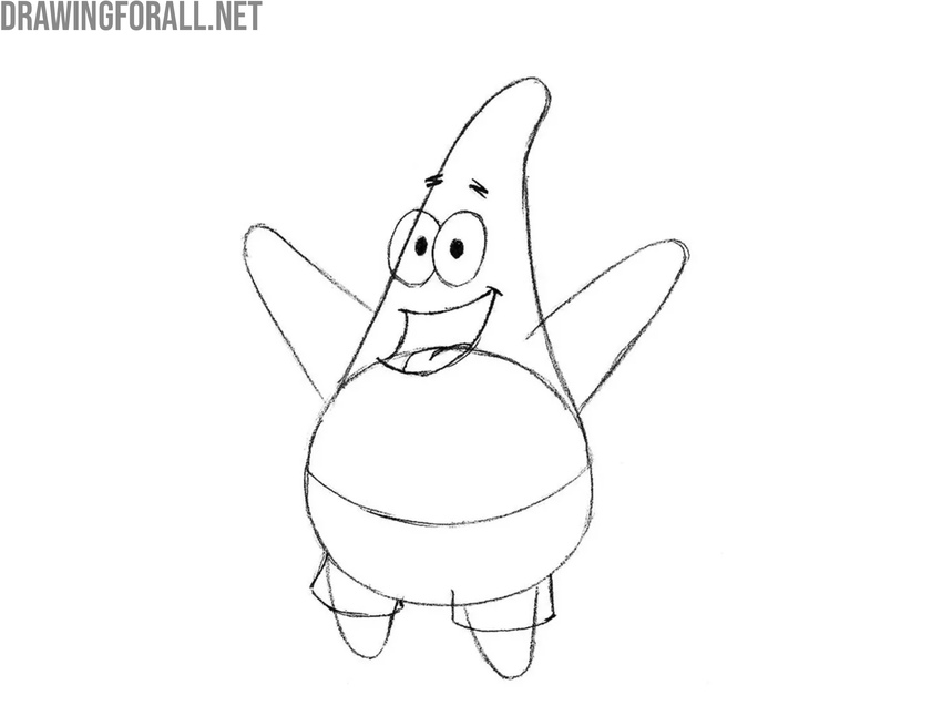 Sketch the pupils, eyebrows, and mouth