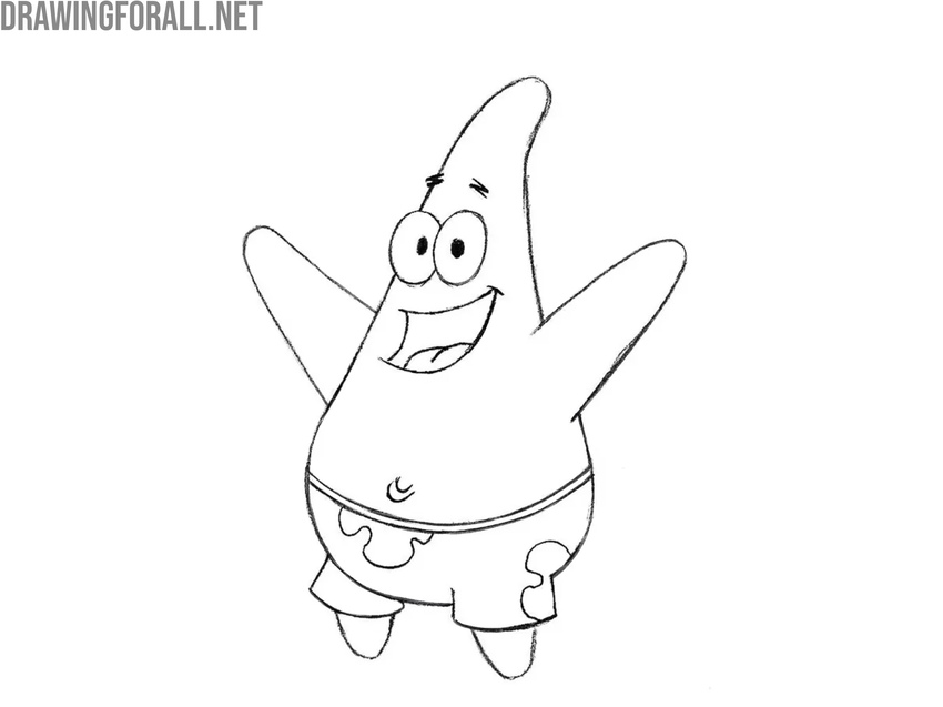 Draw flowers on the shorts of Patrick Star