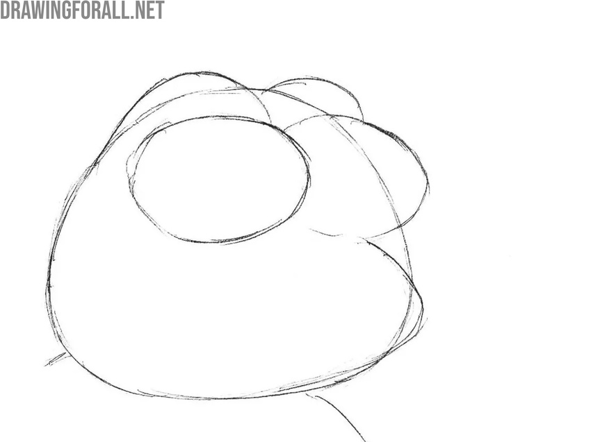 Draw the eyes of Sad Frog