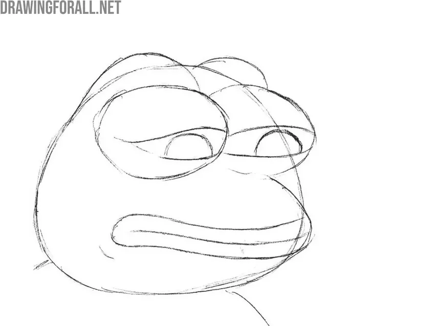 Draw the sad mouth of the frog
