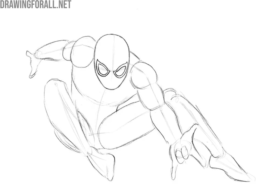 Draw the eyes of Spider-Man