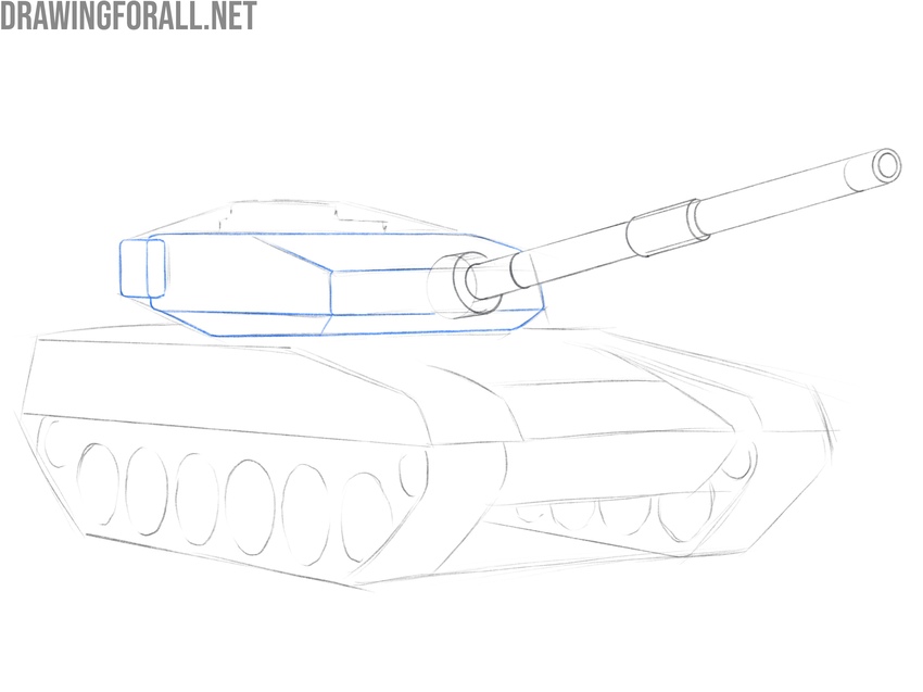 Trace the turret and add details