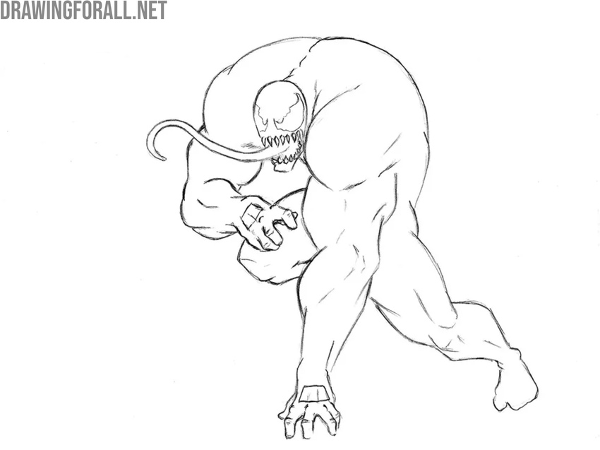 Complete the refinement of Venom's face and figure