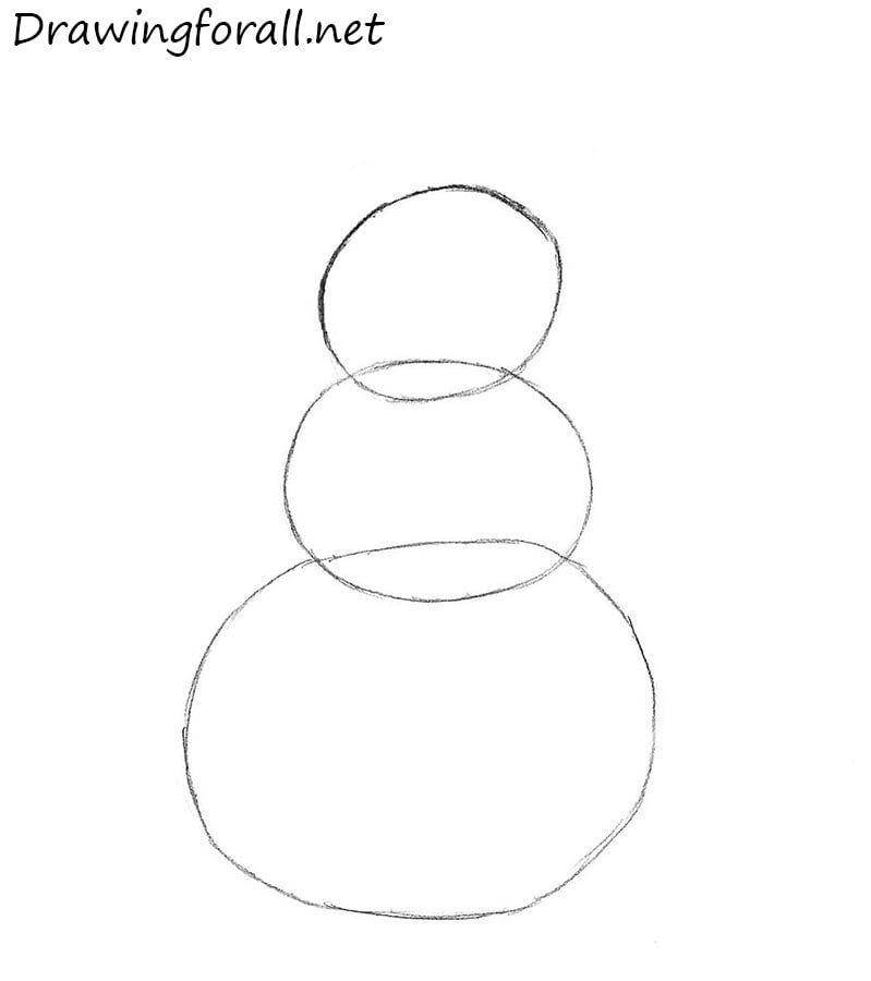 how to draw a snowman step by step