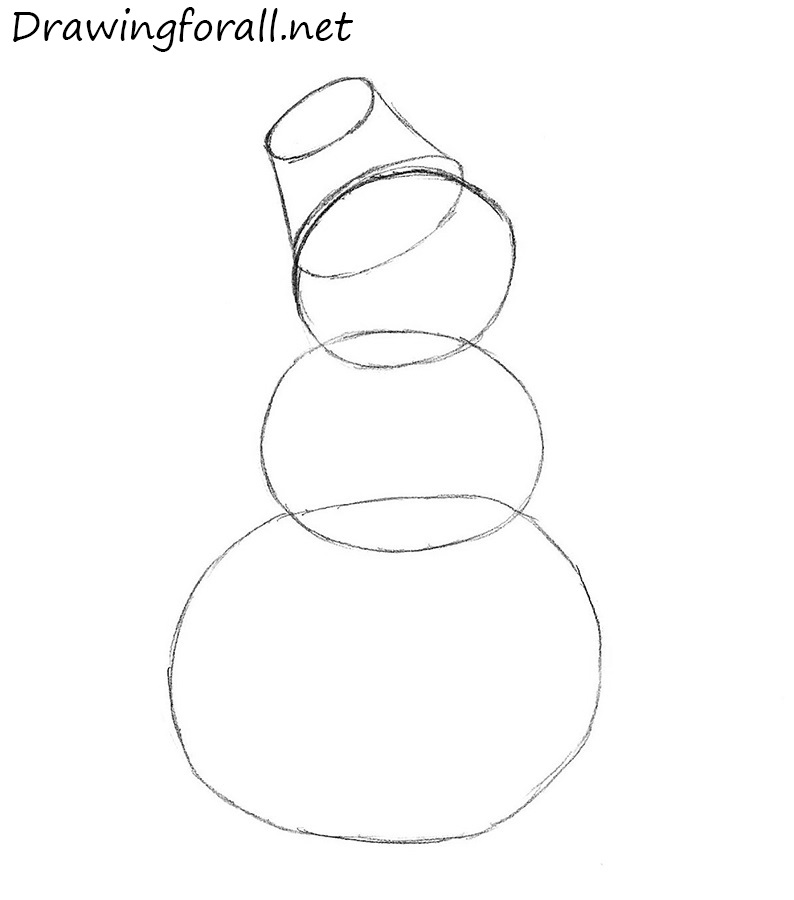 how to draw a snowman with a pencil