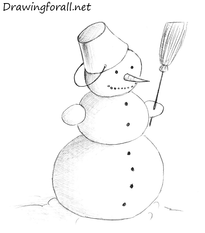 snowman drawing lesson