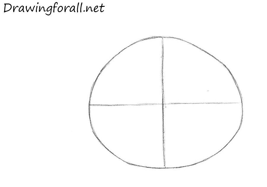 Draw the guidelines of the Angry Birds pig