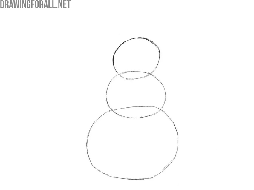 Draw the bottom sphere of the snowman