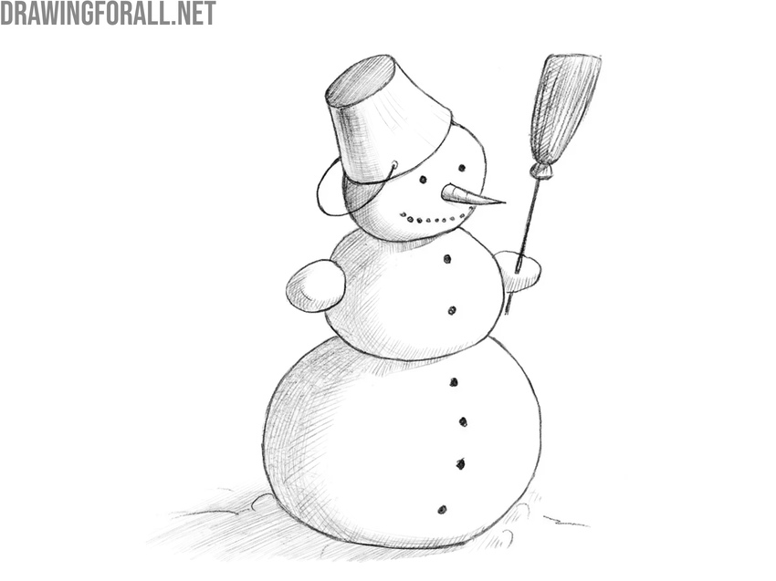 Shade the winter snowman to add volume