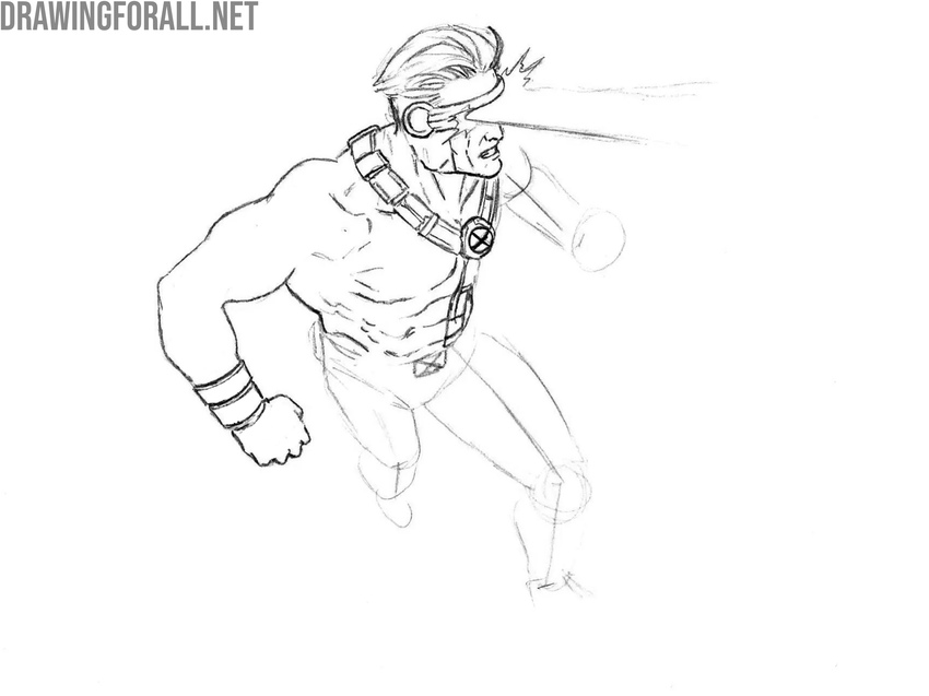 Outline the near arm and fist