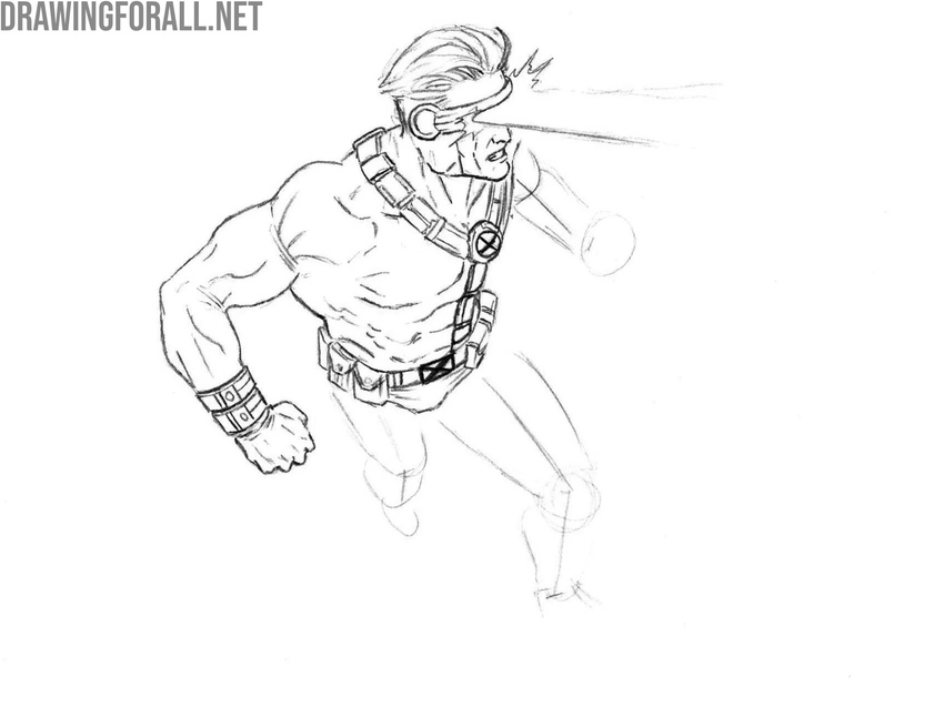 Draw the belt and waist details