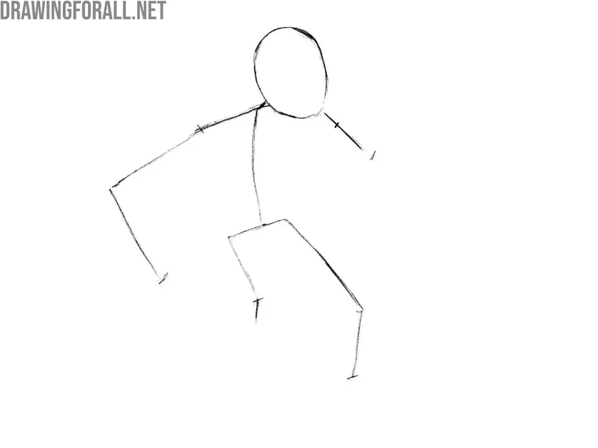 Sketch Cyclops’ arms and legs 