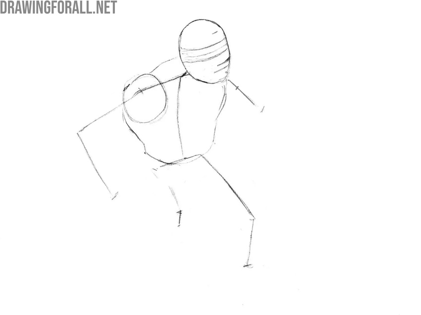 Sketch the torso and head guides