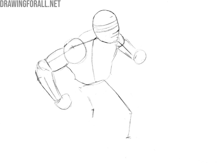 Sketch the arms of the X-Men character