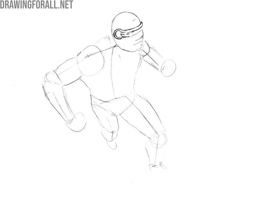 Draw the visor of Cyclops