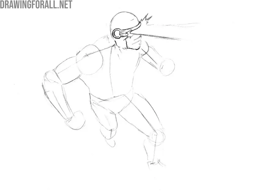 Sketch the laser beam