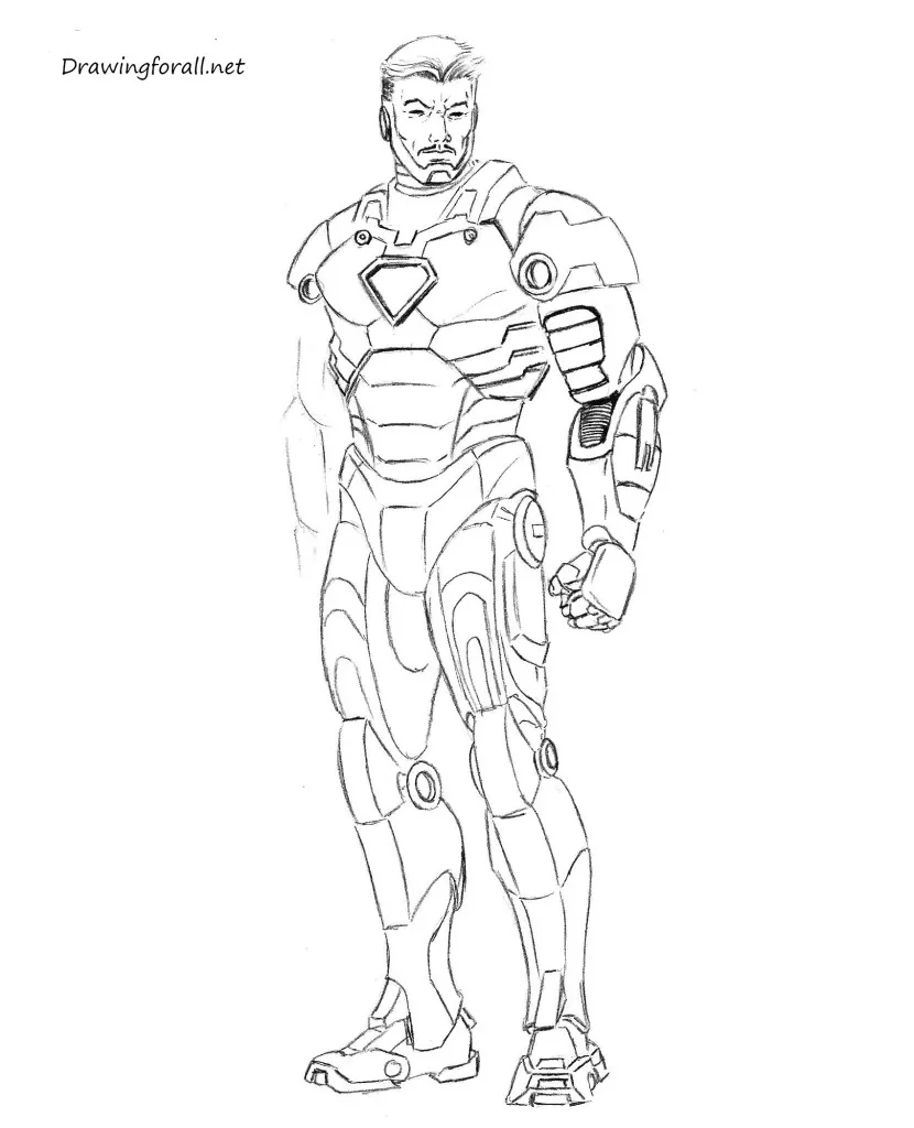 how 2 draw iron man easy