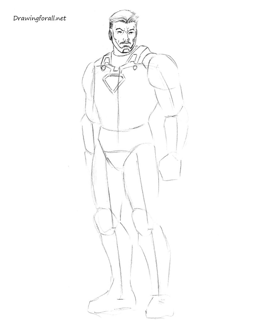 how to draw iron man by pencil