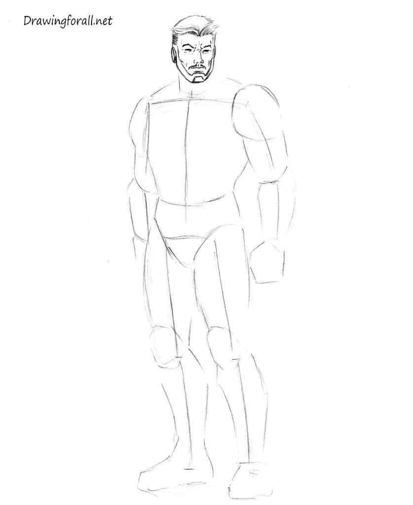 how to draw iron man step by step