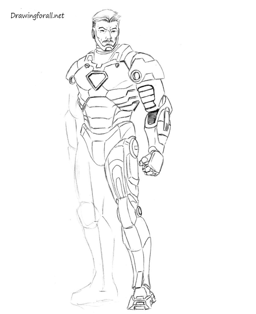 how to draw iron man tony stark