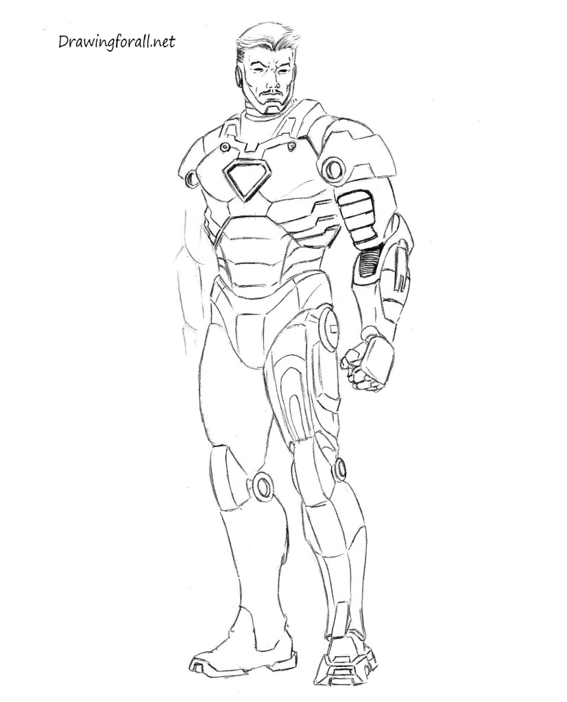 how to draw iron man