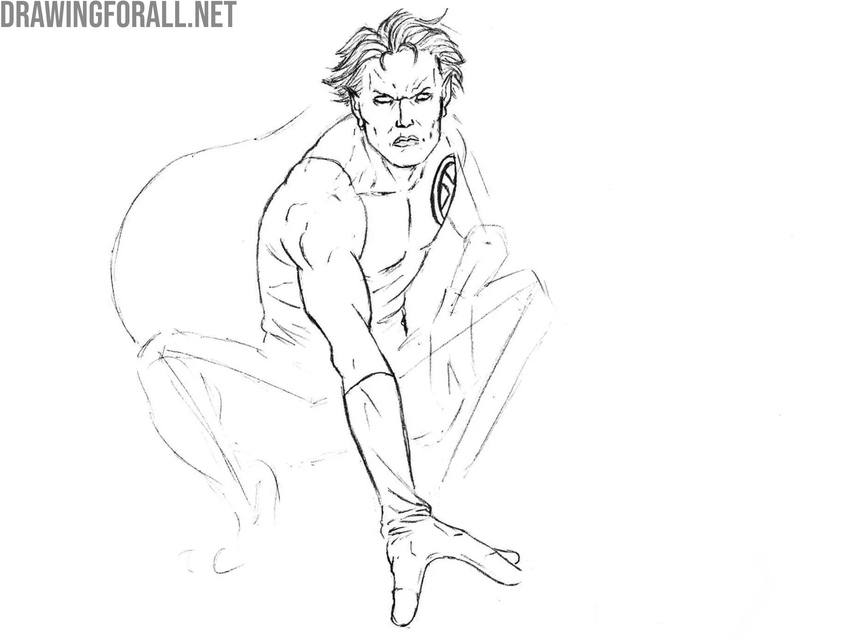 Draw the character’s torso details