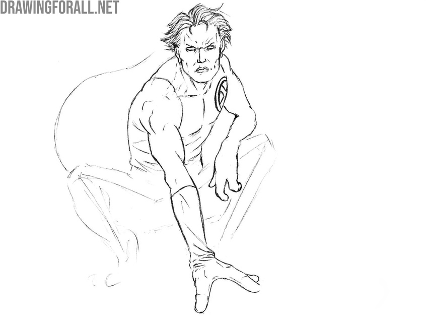 Refine the far arm of the superhero