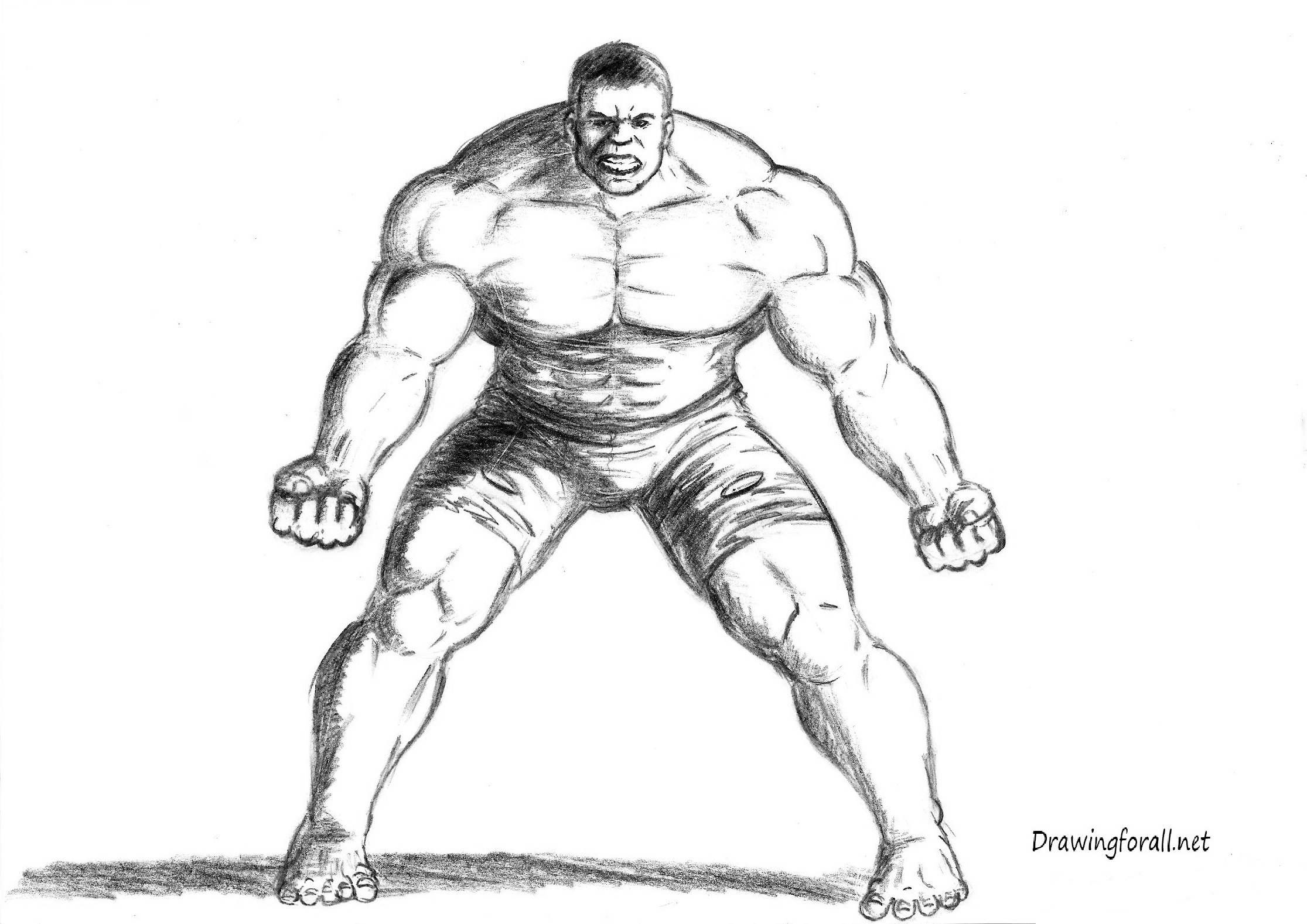 How to draw the Incredible Hulk