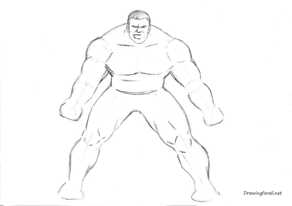 how to draw the Incredible Hulk step by step