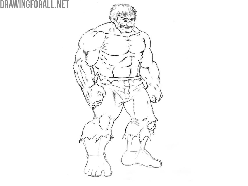 Sketch the superhero’s ripped clothes