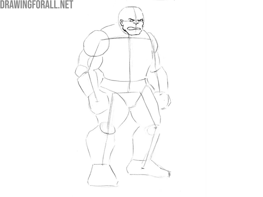 Draw Bruce Banner‘s facial features