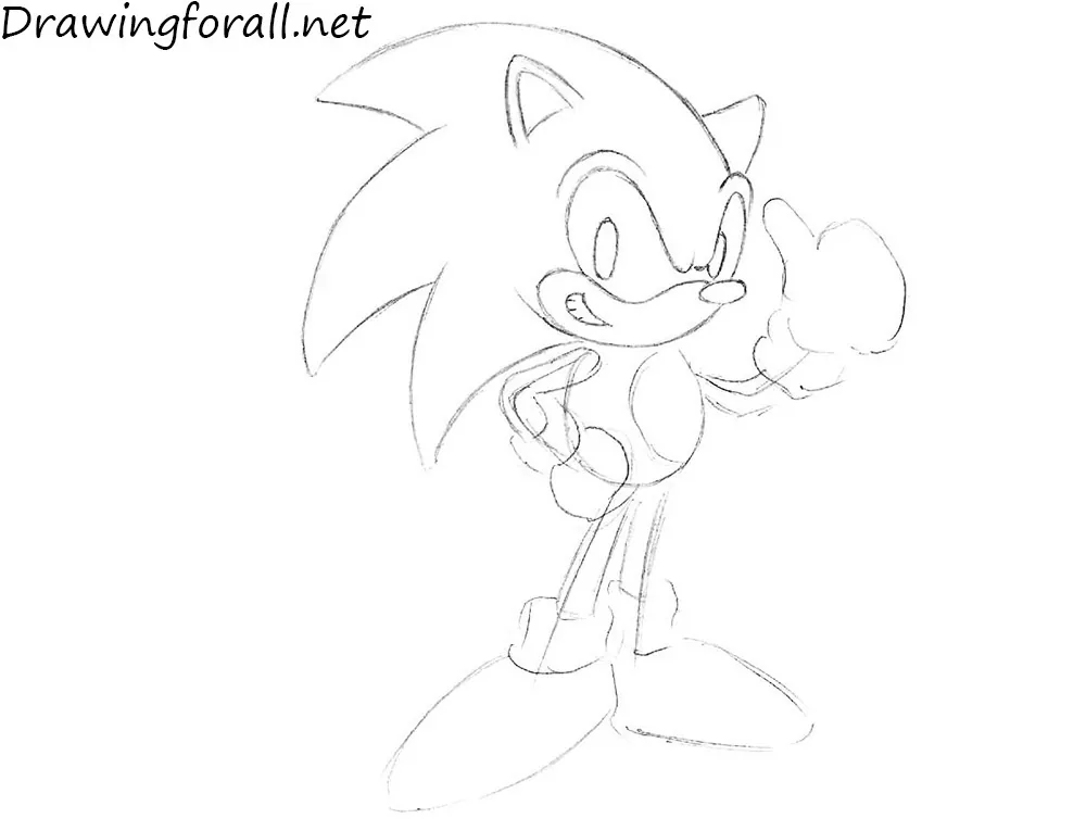 How to Draw Sonic the Hedgehog with pencil